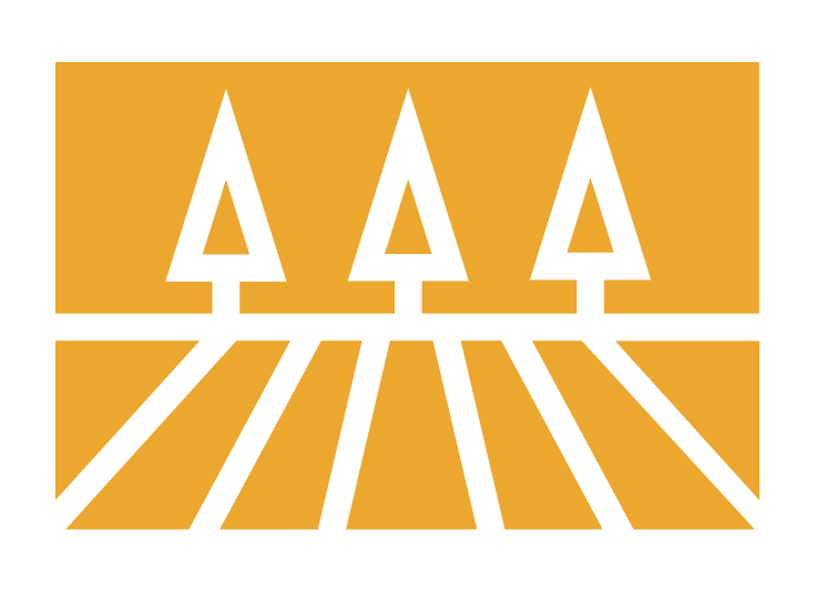 Etelä-Pohjanmaan liiton logo, jossa on kuvattu metsään päättyvä peltoaukea.