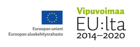 Logo, jossa on tekstit: Euroopan unioni, aluekehitysrahasto ja Vipuvoimaa EU:lta 2014-2020.