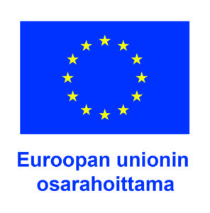 Logo, jossa EU:n tähtilippu ja teksti Euroopan unionin osarahoittama.