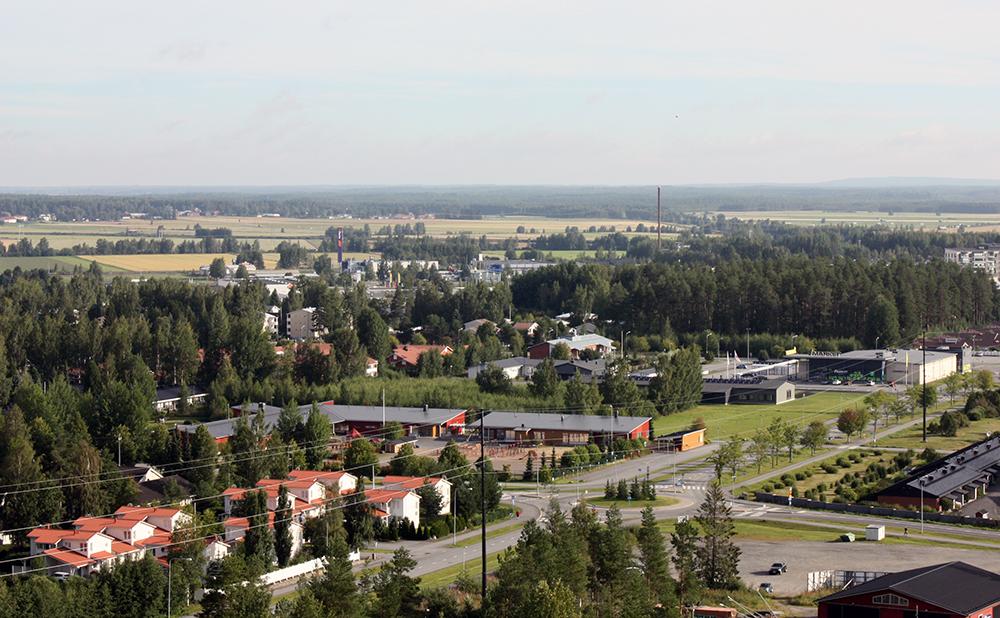 Kultavuoren asuinalue Jouppilanvuoren päältä kuvattuna.