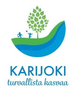 Karijoen kunnan logo, jossa lukee "Karijoki - turvallista kasva"