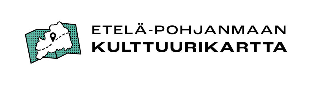 Logo, jossa on Etelä-Pohjanmaan kartta sekä teksti "Etelä-Pohjanmaan kulttuurikartta".