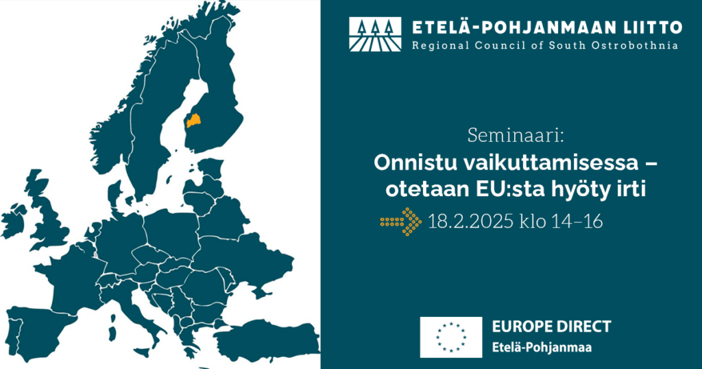 EU-asioihin vaikuttamiseen keskittyvä seminaari pidetään 18.2.2025.