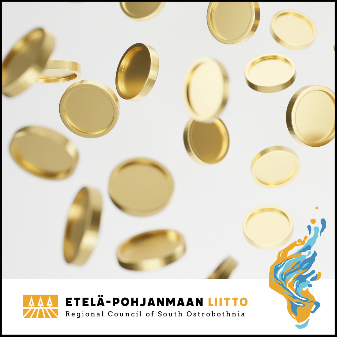 Kultaisia kolikoita putoaa ilmassa
