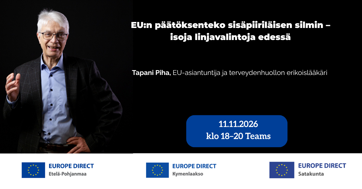 Webinaarissa keynote-puheenvuoron pitää Tapani Piha.